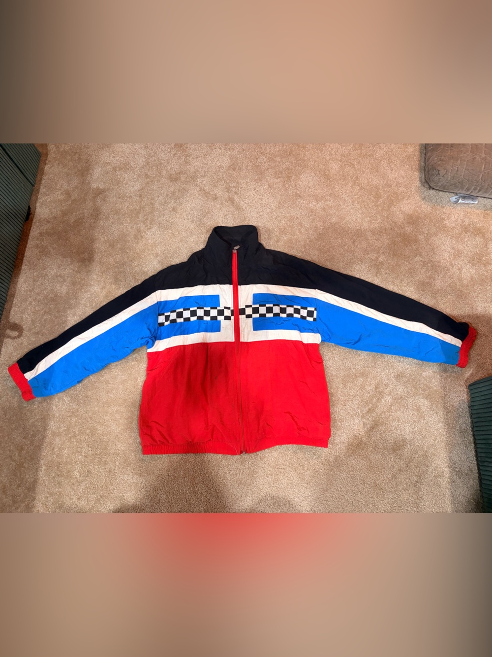 Lavon by Cheerful Corp Women/Kids Colorblock Windbreaker Jacket Red/Blue Racing